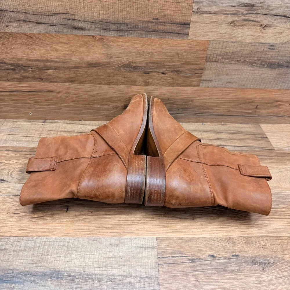 Frye Boots Ricki Ring Beige Fashion Women’s Size 7M  Brown Leather Ankle Boots - Picture 5 of 9